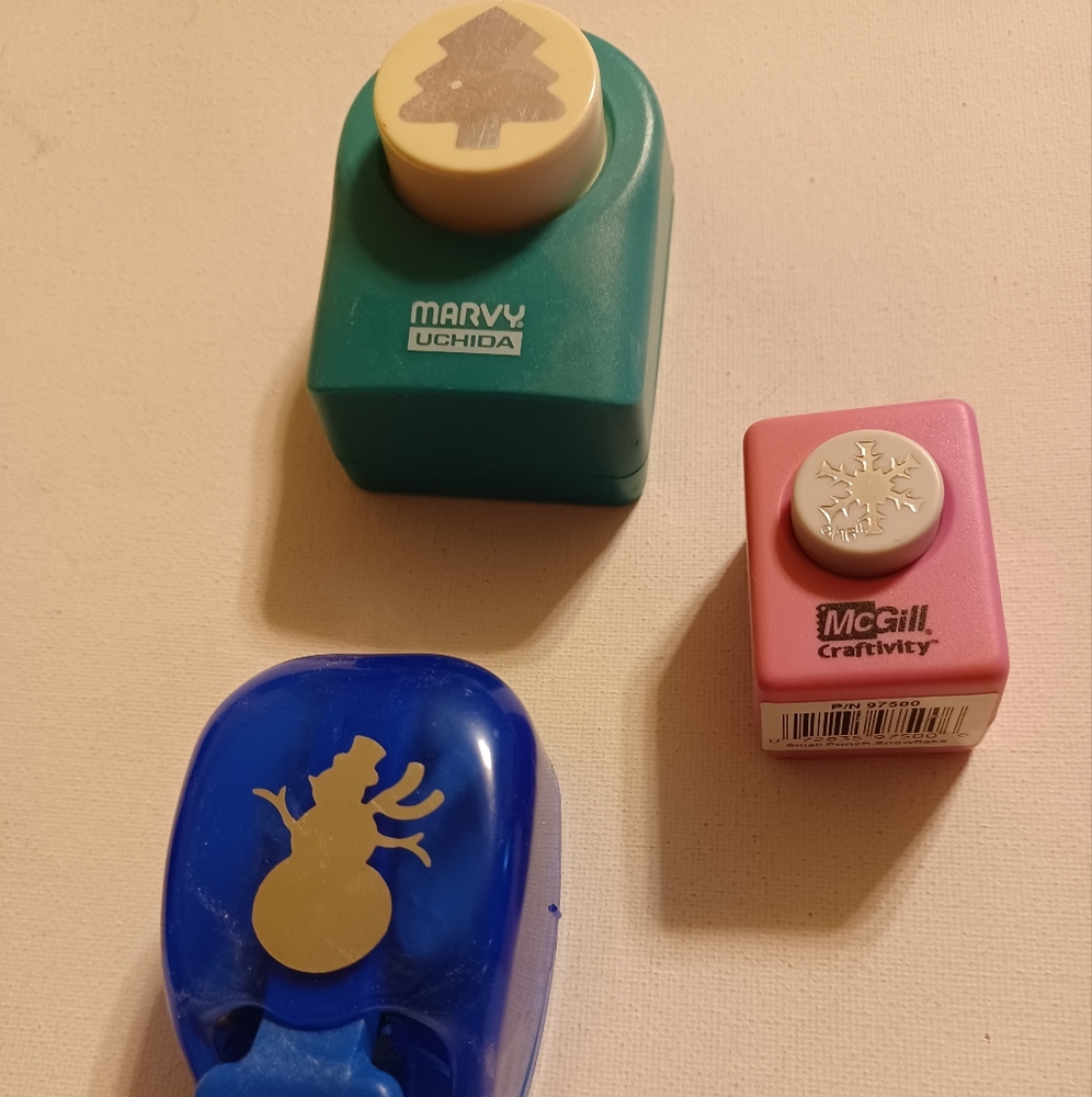 EK Success and others snowflake Christmas tree and snowman punches